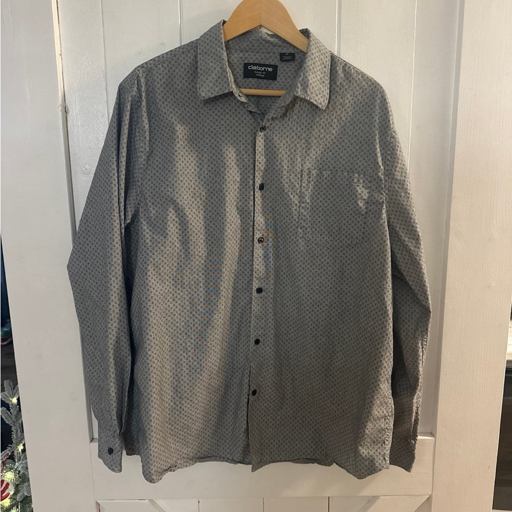 Claiborne Patterned Gray Men's Shirt